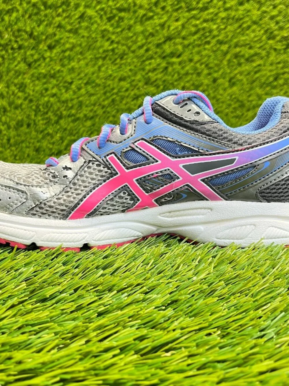 Asics Gel-Contend 2 Womens Size 6.5 Gray Pink Athletic Running‎ Shoes Sneakers